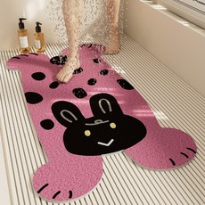 鏤空浴室絲圈地墊卡通小貓淋浴房腳踏墊去污可水洗墊一件代發家用, 1個, 兔子
