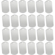 Orgrimmar 밀리터리 스펙 강아지 태그 100개 - 반짝이는 스테인리스 스틸 롤 엣지 빈 개 조각 가능한 뒷면