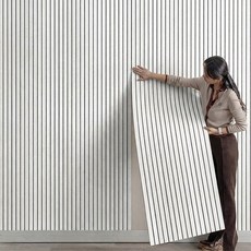 접착식 템바보드 셀프 접착식 단열 방수 벽지 붙이는 템바보드 인체리어 풀없이 도배지, 크림화이트