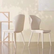 아우스 DC02 모던 디자인 식탁의자 고급 인테리어 의자 카페 커피숍 가죽 체어 북유럽 네일샵 식당용 의자 2개, 화이트