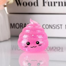 신기한 똥 모양 스퀴시 스트레스볼 말랑이 스퀴즈, 분홍색, 1개