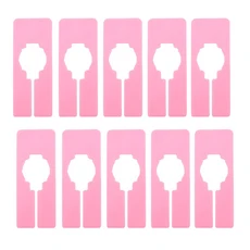플라스틱 재사용 가능 의류용 옷장 분배기 선반 행어 10 개, 02 pink