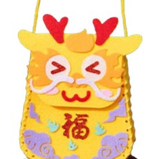 Art Hobby Craft DIY龍年斜跨包 新年手作材料包, 黃色, 1個