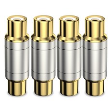 VANAUX RCA 암 to 중계 어댑터 2 개 세트 동축 디지털 케이블 서브 우퍼 연장 Coaxial 커넥터 구리 도금 (, 04 골든-4개