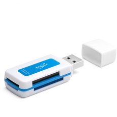 E-books T31 4合1 攜帶型讀卡機 USB 2.0 4槽 支援 128G, 藍, 1個