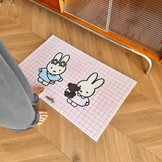 빈티지 심플 스타일 현관 논슬립 코일 패드, 로즈핑크, 1개