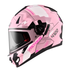 ASTONE GTB606 BG6 彩繪款 全罩式安全帽 雙鏡片, 粉紅/白