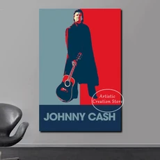 유명한 조니 캐시 기타 미국 농촌 음악 가수 포스터 레트로 캔버스 인쇄 벽 그림 거실 예술 홈 장식, 04 20X30cm Unframed, 14 a