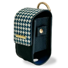 링코 고급 천연소가죽 골프볼 파우치 골프공 케이스 벨트형 볼주머니, 세로형, 네이비, 1개