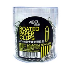 ABEL 力大 NO.45216 瑞士強力迴紋針 32mm, 1套, 250個裝