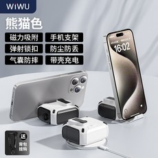 WIWU 磁吸彈扣 碳纖維紋路 AirPods Pro 2/1 保護套, 1個, 磁吸支架款-熊貓色,AirPods Pro 3