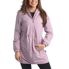 Spyder 여성용 경량 재킷 - 방풍 및 방수 양방향 스트레치 롱 후드 퀼트 재킷 포켓 포함 더스티 포도 XL