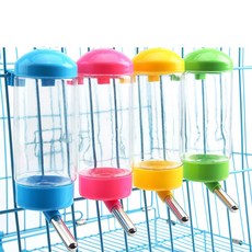 심플 걸이형 케이지 물통 뚜껑형 400ml 물병, 블루, 1개