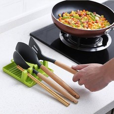 요리초보 주부 필수템 위생적인 주방 조리도구 국자 젓가락 받침대 보관함, 1개, 그린