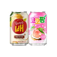 해태 갈아만든 배 코코팜 피치핑크 복숭아 24캔씩 뚱캔 340ml x 48캔