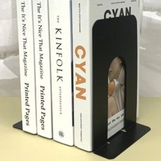 데스크 T자형 책꽂이 북엔드 블랙 2P eun48821vU, 1단, 단일