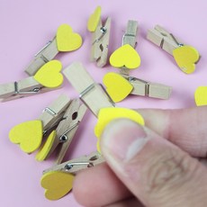 사무용품 집게 메모 50입 나무 문구 하트