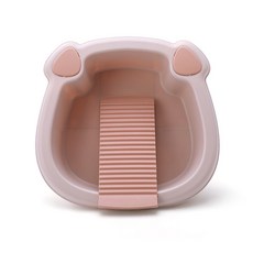 搓衣板折疊盆 多功能洗衣盆 學生宿舍洗衣洗腳盆, 粉色小號, 1個