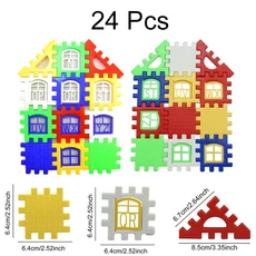 어린이 집짓기 블록 조립 장난감 몬테소리 교육 퍼즐 콜라주 부모-자녀 게임 TMZ, 01 24pcs
