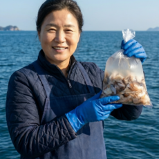 먹사부 당일조업 국내산 제철 자연산 갈색 노란 손질 새조개 생물 (손질 전 원물 1kg~1.2kg) 횟감 샤브샤브용 깐조개살, 3개, 200g