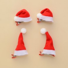 [hannal]메리 싼타 모자집게핀 4P세트, 4개, C타입