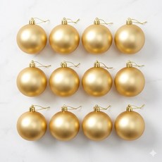 크리스마스 트리 오너먼트 골드 무광 장식볼 6cm 12p 세트 성탄절트리장식 크리스마스볼