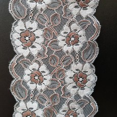 dklace 스판레이스모음 / 선염레이스 6157 폭 13.5cm 자가드 낙하판, 화이트, 1개