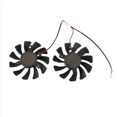 75mm 2pin gtx1050ti gpu 쿨러 MSI Geforce GTX 1050Ti GTX-1050-TI-4GT-OC 그래픽 카드 냉각 용 듀얼 팬, 검은색