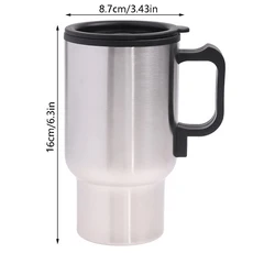 스테인레스 스틸 차량 전기 가열 컵 12V 450ml 자동차 주전자 커피 머그 USB, 01 as pic, 01 as pic