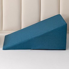 床頭護腰靠背枕記憶棉床上三角靠墊護腰餵奶多功能斜坡墊斜躺體位墊, 三角大斜坡墊【藏青色】