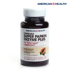 AMERICAN HEALTH 超級木瓜酵素咀嚼錠Plus 無麩質 無糖, 90顆, 1罐