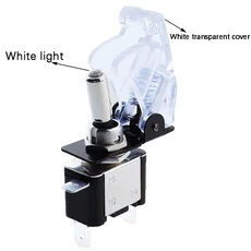자동 보트 조명 Led 토글 스위치 안전 항공기 플립 업 커버 가드 빨간색 파란색 녹색 12V20A, 07 transparent white