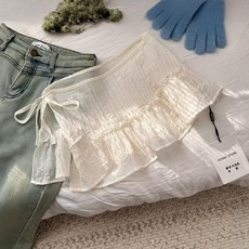 [써니 패션] 레이스 레이어드 시스루 미니 랩 스커트