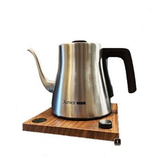 【TDTC 咖啡館】JUNIOR 經典木紋溫控壺 / 手沖壺 0.8L (QZ0601 不銹鋼 / QZ0602 湖水綠, 不銹鋼色, 1個, SUS304 18-8 不銹鋼、PP 、PC, 800ml