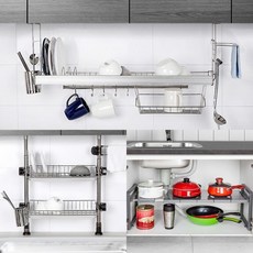 H-주방 스텐 식기건조대 설거지 컵 그릇 싱크대 선반, H-참튼튼압연도마선반, H-참튼튼압연도마선반, 1개