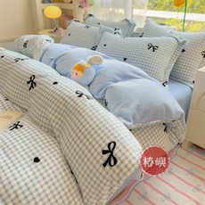 椿嶼 A類母嬰牛奶絨四件套 冬季加厚 床單款單被套, 品質好絨—叢林小兔,150x200cm單被套