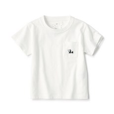 [무인양품] 베이비 동물 자수 포켓 크루넥 반소매 반팔 티셔츠 CC25WA5S 477135