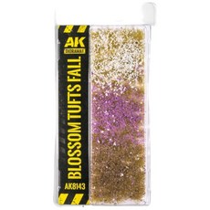 AK 模型場景自黏植物青苔組：AK8131 8132 AK8116 8129 AK8243 8247，打造精緻模型場景, 棕色、白色、紫色, 1個