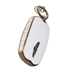 제네시스 호환 G70 G80 G90 GV70 GV80 GV60 스마트키 키케이스 키홀더 키링 악세사리 차량용품 골드라인, 5버튼, 제네시스 B타입, 화이트