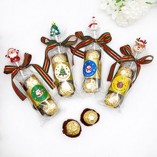 有禮真好 金莎巧克力聖誕湯匙組 聖誕節交換禮物首選, 湯匙款式及貼紙隨機出貨, 1個, 聖誕造型湯匙+金莎3顆