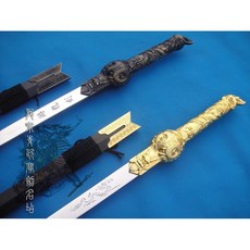 廣隆 太極拳 太極劍 武術用品 龍泉寶劍 裝飾劍 鎮宅寶劍 七劍 天山游龍劍 太極練習劍 晨練(未開刃), 1個, 金色