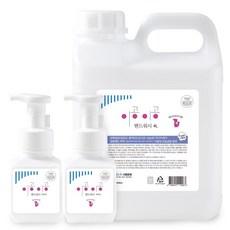 이공이공 핸드워시 4l 1개+300ml 본품 2개5가지향 손세정제 거품비누, 베이비파우더향