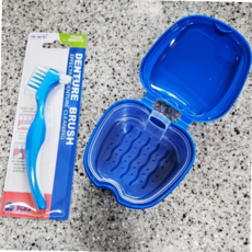 틀니관리 틀니케이스 보관함 세척통 틀니칫솔, 투헤드 칫솔, 1