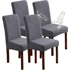 YUEANG 방수 식탁 의자 커버 식탁용 스트레치 파슨스 슬립 주방 보호 탈착식 세탁 가능, Khaki, 2pk