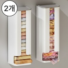 헤븐리 무타공 부착식 속옷 양말 다용도 정리함, 2개, 그레이화이트