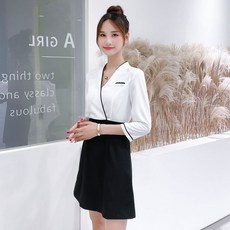 피부과 미용실 직원 유니폼 원피스 네일샵 안내 관리실 데스크 병원 단체복 살롱