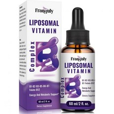비타민B 피부 호르몬 여성용 리포솜 비타민 B 복합체 액체 설하 메틸화 B12 B1 B2 B3 B5 B6 엽산 에너지 바이오틴2.0온스, 2 Fl Oz (Pack of 1), 1개