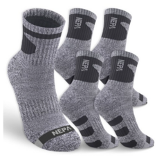 네파 남성용 쿠션 중목 양말 A타입 5족 세트, 블랙, 1세트