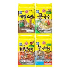 오뚜기 메밀소바(2인) 612g 1개+콩국수(2인) 420g 1개+함흥비빔냉면(2인) 490g 1개+물냉비냉(2인) 718g 1개, 1세트, 2.24kg