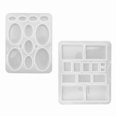 [마니랜드] 베이직 펜던트 몰드 2종 세트, 타원+직사각펜던트몰드세트